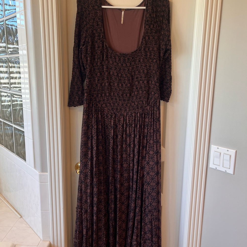 Free People Black and Brown Maxi Dress